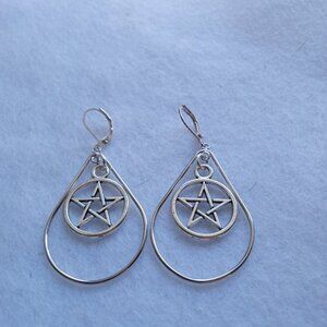 Silver Pentagram Earrings